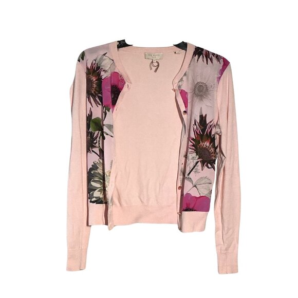 Ted Baker Erinie Neon Poppy Floral Cardigan – Size 1 / US 4 - Picture 2 of 9